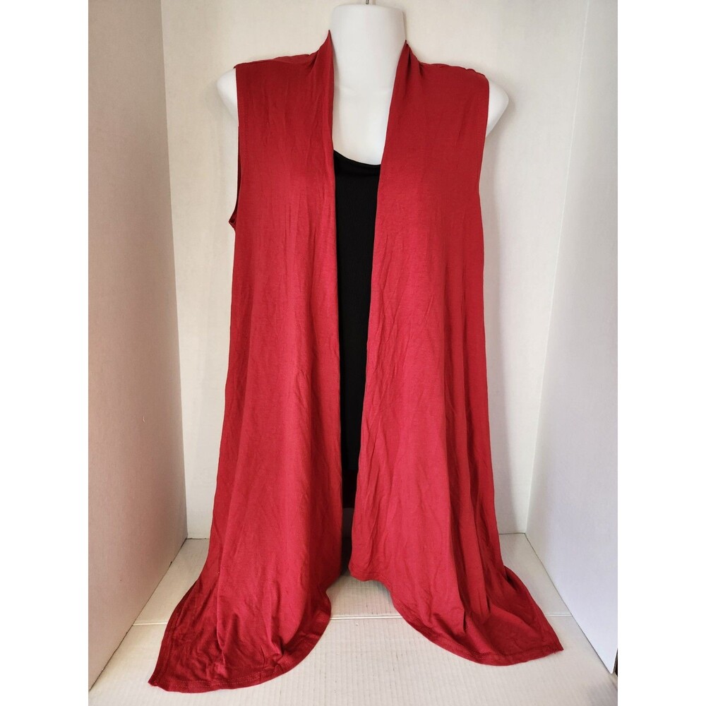 Beyove Red Sleeveless Cardigan Size Medium